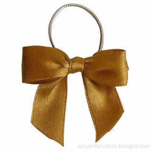 Satin ribbon bow with elastic band, for perfume bottle decoration